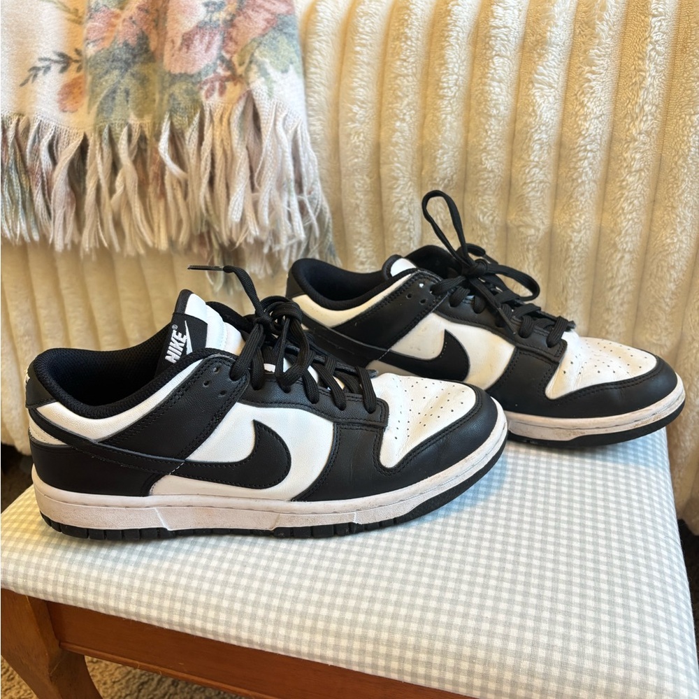 Nike Black and White Dunk Low Sneakers
